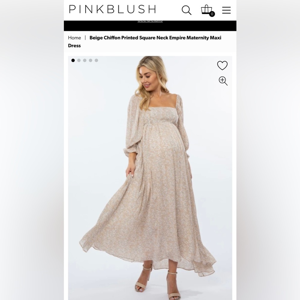 Pink Blush maternity dress Worn once for maternity photo shoot.